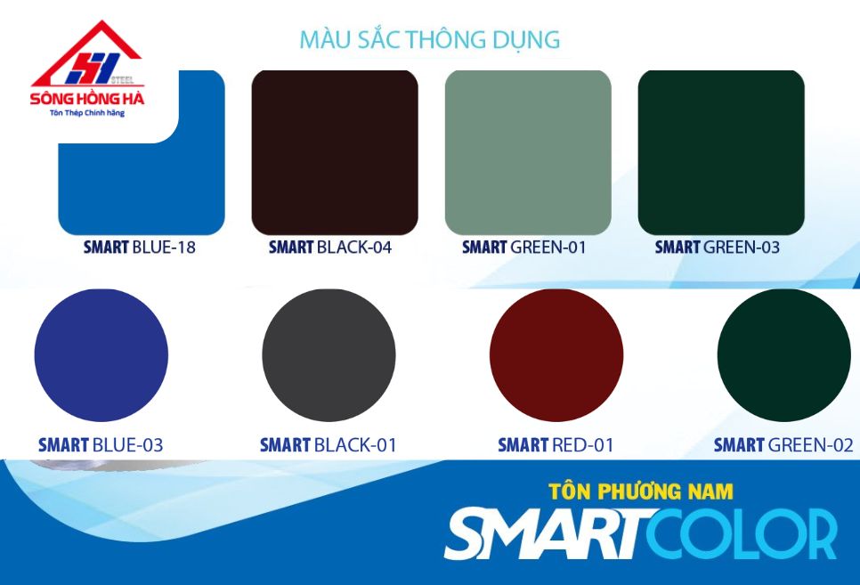Bảng màu tôn Phương Nam SSSC Smart Color