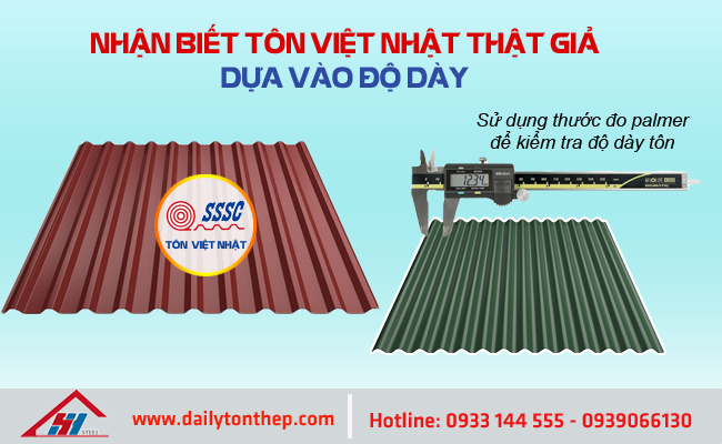 Cách nhận biết tôn việt nhật thật giả